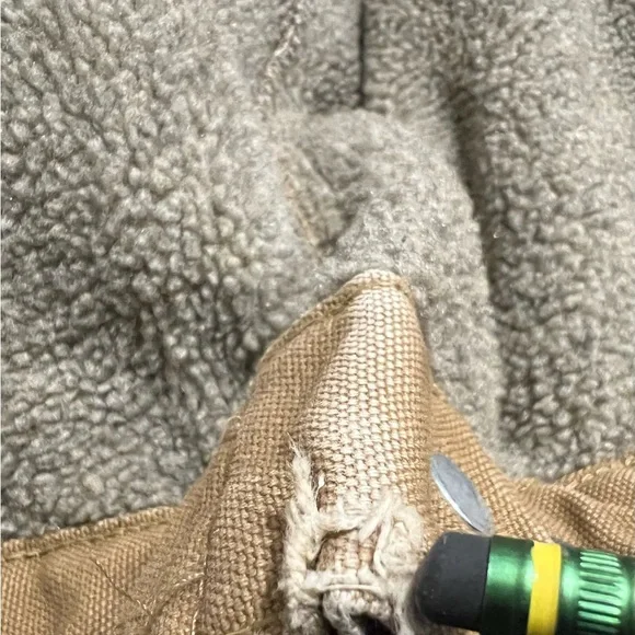 Vintage Carhartt Women M Detroit Jacket Sherpa Lined Wj097 Cml Brown Tan Y2k - Picture 14 of 14